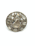 Diamond Polki & Diamond Ring in 925 Sterling Silver | Luxury Handmade Jewellery