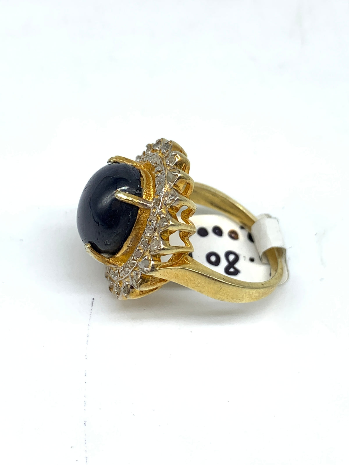 Natural Star Sapphire Diamond Ring | 925 Sterling Silver Gold Polished Gemstone Ring