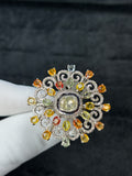 Multi-Sapphire & Diamond Polki Vintage Statement Ring