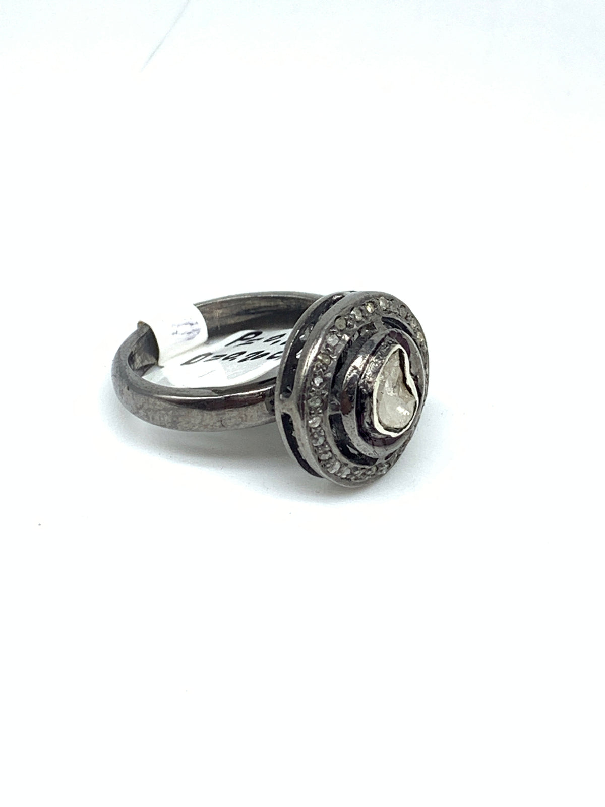 Natural Diamond & Diamond Polki Ring in 925 Sterling Silver | Luxury Designer Ring