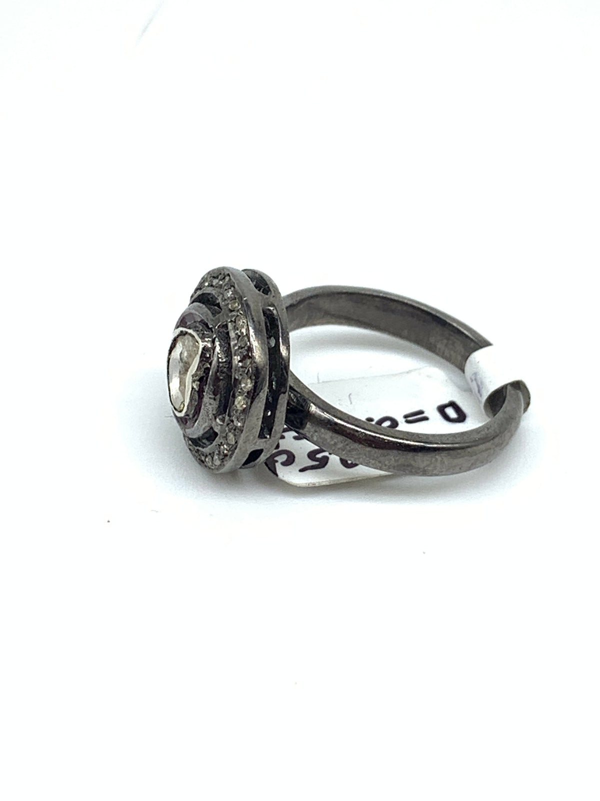 Natural Diamond & Diamond Polki Ring in 925 Sterling Silver | Luxury Designer Ring