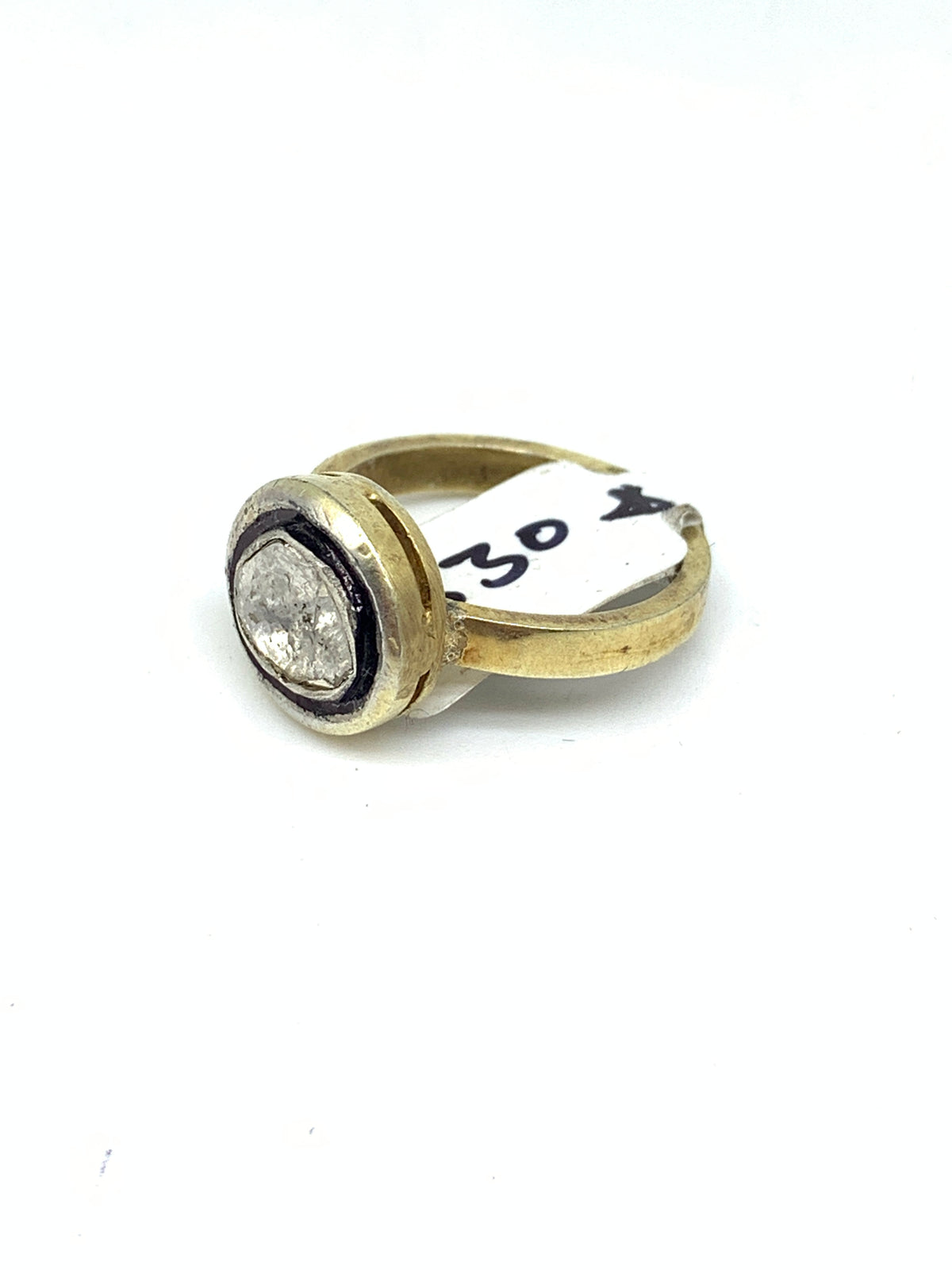 Natural Diamond Stone Ring | 925 Sterling Silver Gold Colour Ring | Handmade Luxury Gemstone Jewellery | Statement Diamond Ring