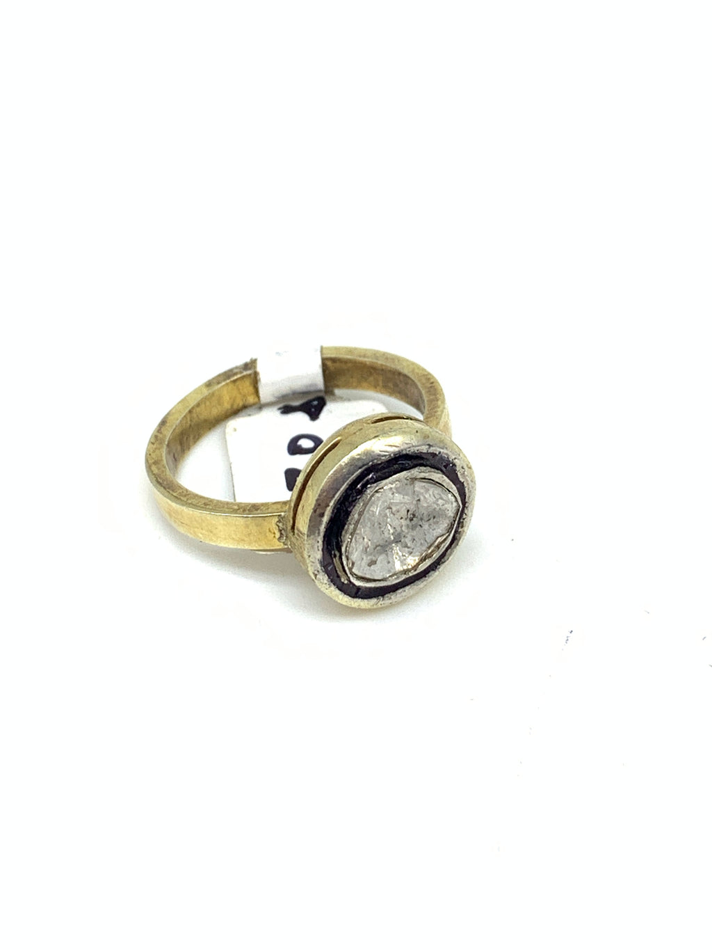 Natural Diamond Stone Ring | 925 Sterling Silver Gold Colour Ring | Handmade Luxury Gemstone Jewellery | Statement Diamond Ring