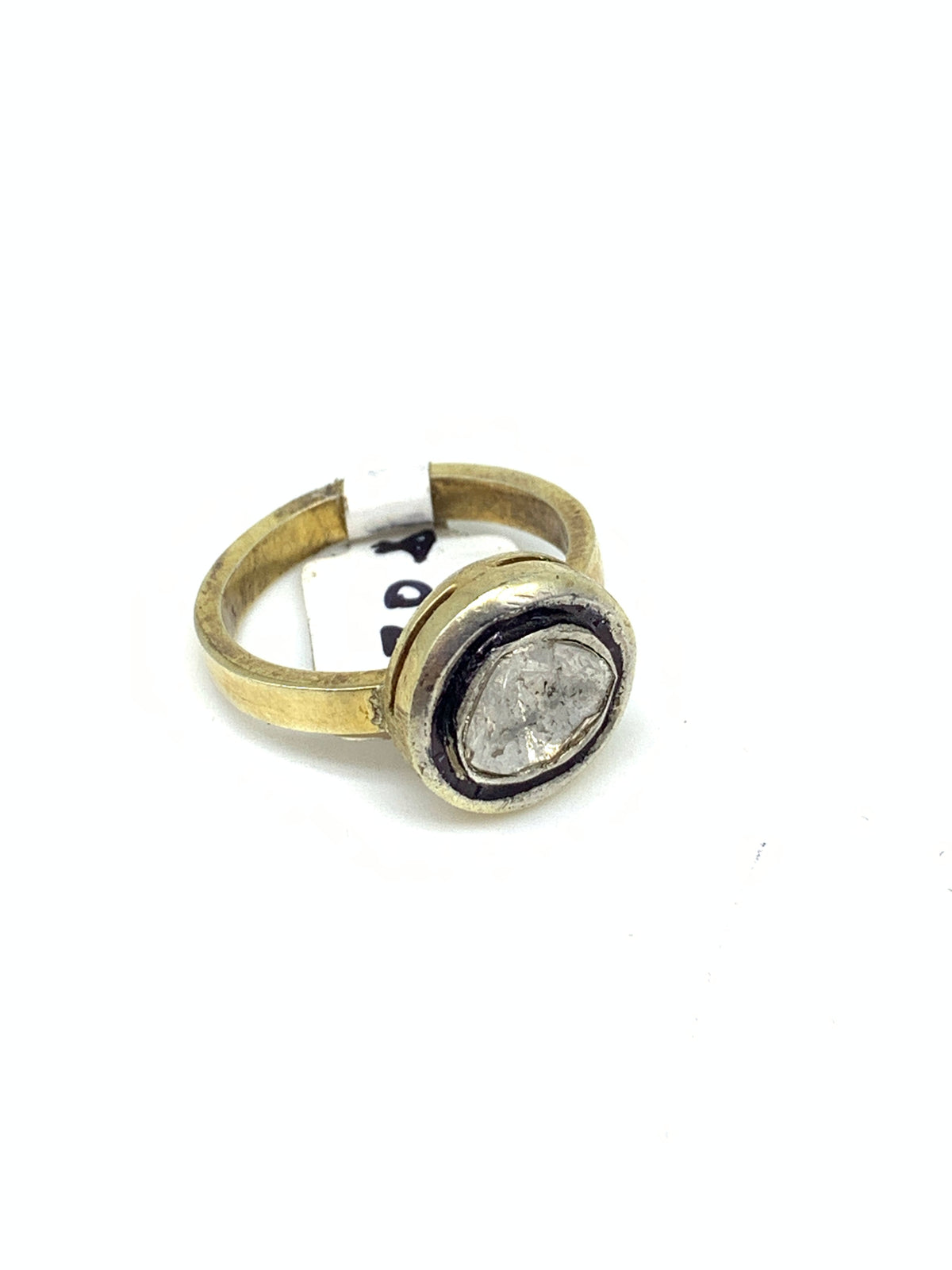 Natural Diamond Stone Ring | 925 Sterling Silver Gold Colour Ring | Handmade Luxury Gemstone Jewellery | Statement Diamond Ring